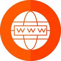 Worldwide Glyph Red Circle Icon vector
