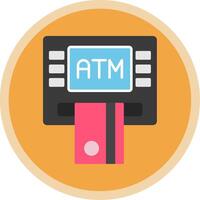 Atm Machine Flat Multi Circle Icon vector