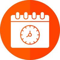 Time And Date Glyph Red Circle Icon vector