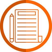 Write Line Orange Circle Icon vector