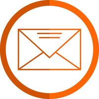 Mail Line Orange Circle Icon vector