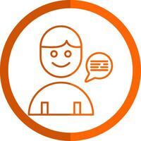 Customer Service Line Orange Circle Icon vector