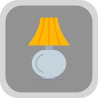 Table Lamp Flat Round Corner Icon vector