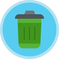Dustbin Flat Multi Circle Icon vector