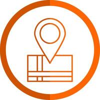 Map Location Line Orange Circle Icon vector