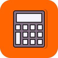 Calculator Filled Orange background Icon vector