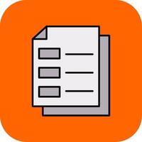 Document Filled Orange background Icon vector