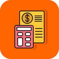 Budget Filled Orange background Icon vector