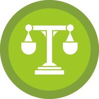 Justice Scale Glyph Multi Circle Icon vector