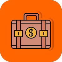 Suitcase Filled Orange background Icon vector