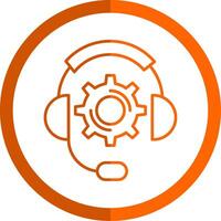 Technical Support Line Orange Circle Icon vector