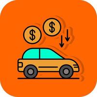 Car Loan Filled Orange background Icon vector