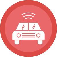 Autonomous Car Glyph Multi Circle Icon vector