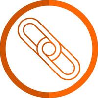 Backlink Line Orange Circle Icon vector