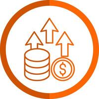Money profit Line Orange Circle Icon vector