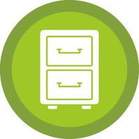 Filling Cabinet Glyph Multi Circle Icon vector