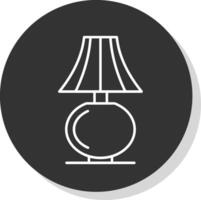 Table Lamp Line Grey Circle Icon vector