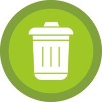 Dustbin Glyph Multi Circle Icon vector
