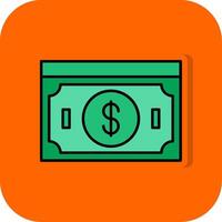 Banknotes Filled Orange background Icon vector