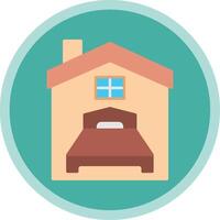 Bedroom Flat Multi Circle Icon vector