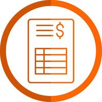 Bill Line Orange Circle Icon vector