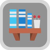 Book Shelf Flat Round Corner Icon vector