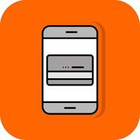 Mobile Banking Filled Orange background Icon vector