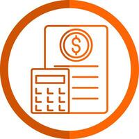 Budget Line Orange Circle Icon vector