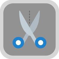 Scissors Flat Round Corner Icon vector