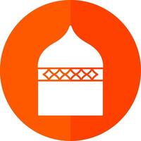 Islamic Architecture Glyph Red Circle Icon vector