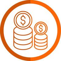 Profit Line Orange Circle Icon vector