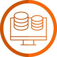 Finance Line Orange Circle Icon vector