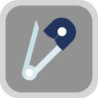 Safety Pin Flat Round Corner Icon vector