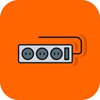 Power Strip Filled Orange background Icon vector