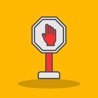 Stop Filled Shadow Icon vector