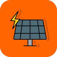 solar panel lleno naranja antecedentes icono vector