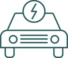 Electric Car Line Gradient Round Corner Icon vector