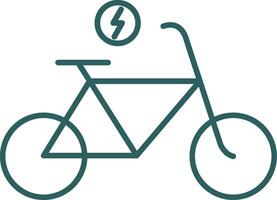 Electric Bicycle Line Gradient Round Corner Icon vector