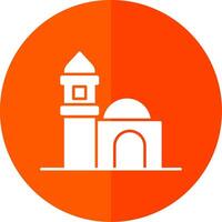 Mosque Glyph Red Circle Icon vector