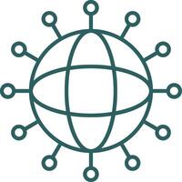Connected Line Gradient Round Corner Icon vector
