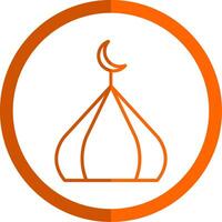 Mosque Domes Line Orange Circle Icon vector