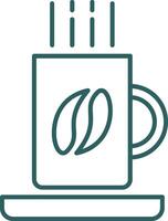 Coffee Mug Line Gradient Round Corner Icon vector