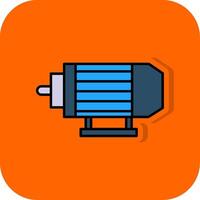 Electric Motor Filled Orange background Icon vector