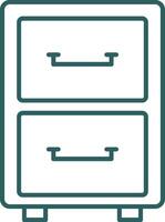 Filling Cabinet Line Gradient Round Corner Icon vector