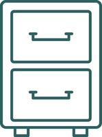 Filling Cabinet Line Gradient Round Corner Icon vector