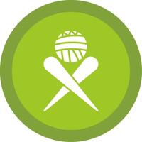 Knitting Needles Glyph Multi Circle Icon vector