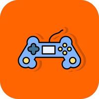 Game Controller Filled Orange background Icon vector