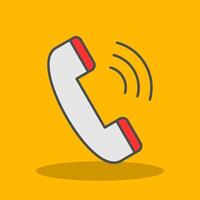 Phone Call Filled Shadow Icon vector