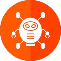 Robotics Glyph Red Circle Icon vector