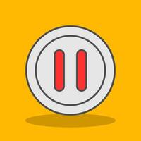 Pause Filled Shadow Icon vector